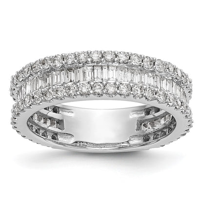 14K White Gold Real Diamond Band