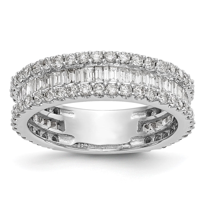 14K White Gold Real Diamond Band