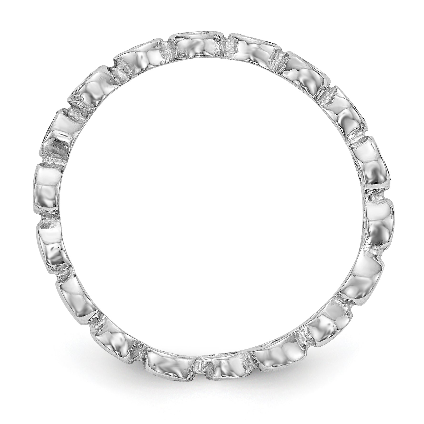 0.24ct. CZ Solid Real 14K White Gold Wedding Band Ring
