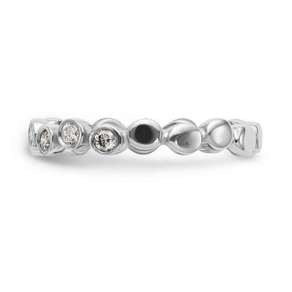 0.24ct. CZ Solid Real 14K White Gold Wedding Band Ring