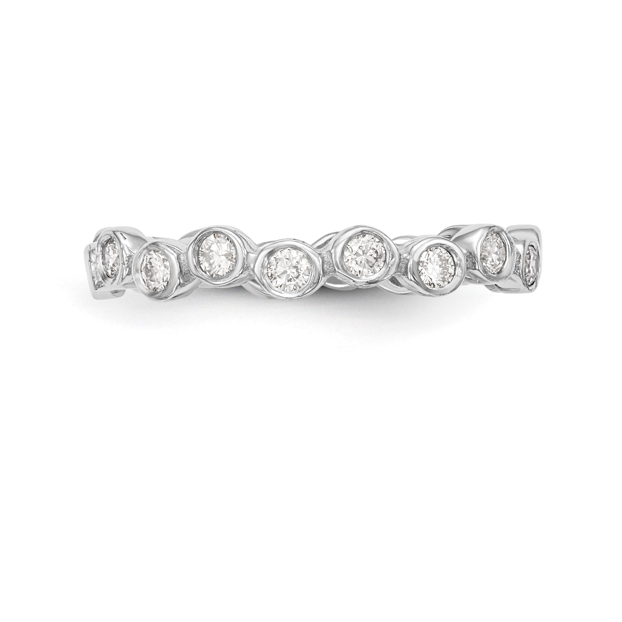 0.24ct. CZ Solid Real 14K White Gold Wedding Band Ring