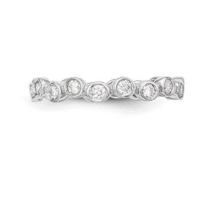0.24ct. CZ Solid Real 14K White Gold Wedding Band Ring