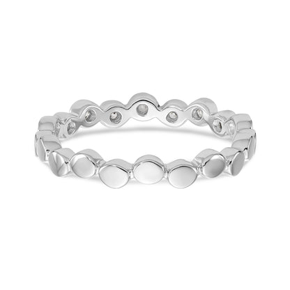 0.24ct. CZ Solid Real 14K White Gold Wedding Band Ring