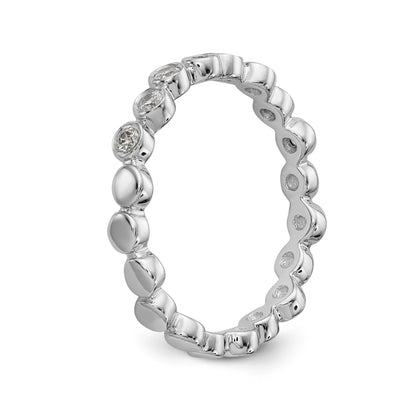 0.24ct. CZ Solid Real 14K White Gold Wedding Band Ring