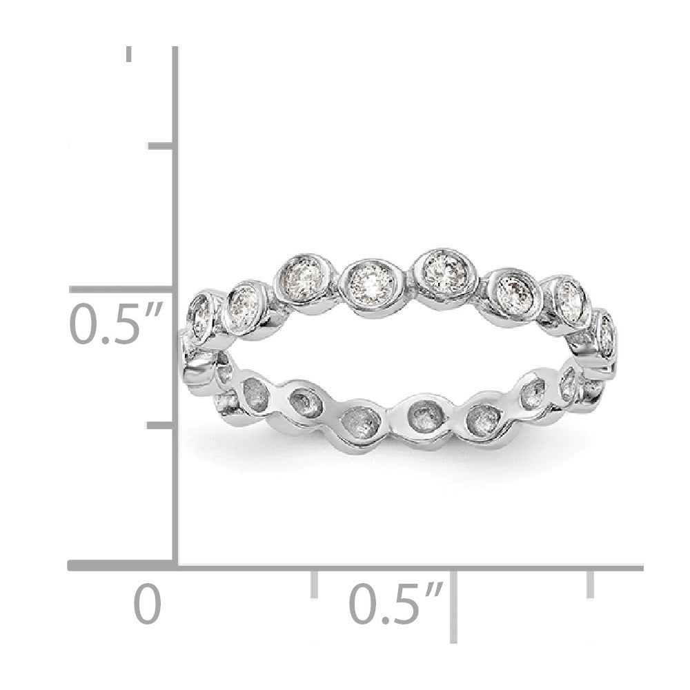 14k White Gold Diamond Band