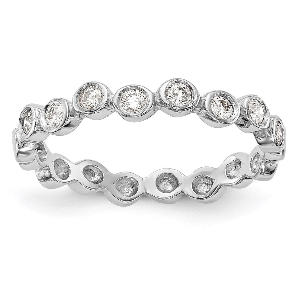 14k White Gold Diamond Band