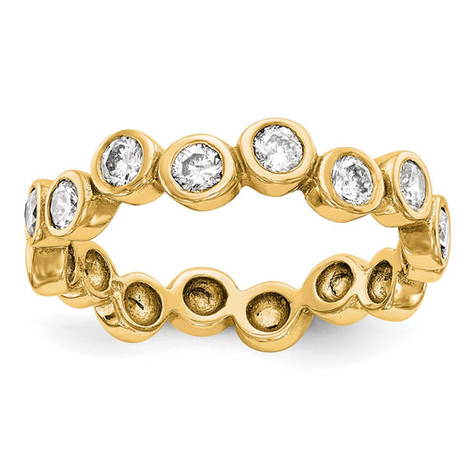 14K Yellow Gold Real Diamond Band