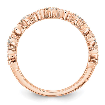 14K Rose Gold Real Diamond Band