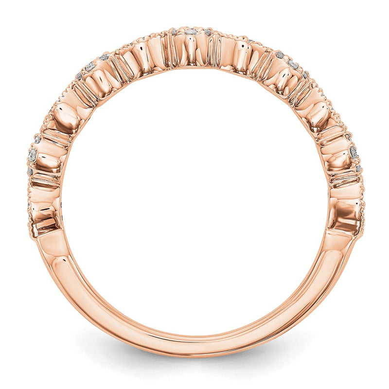 14K Rose Gold Real Diamond Band