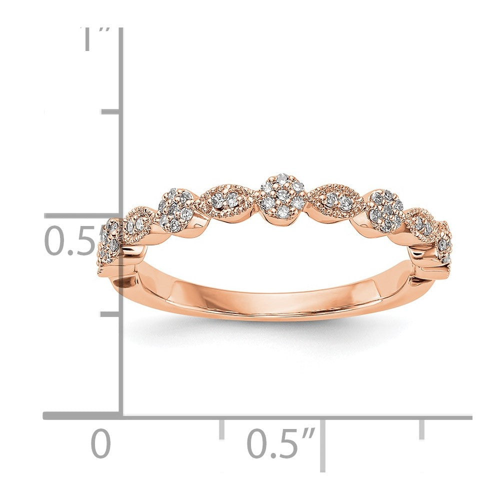 14K Rose Gold Real Diamond Band