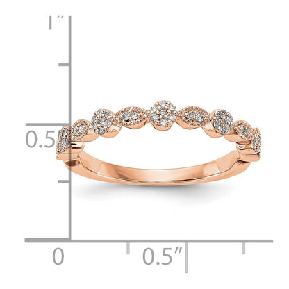14K Rose Gold Real Diamond Band