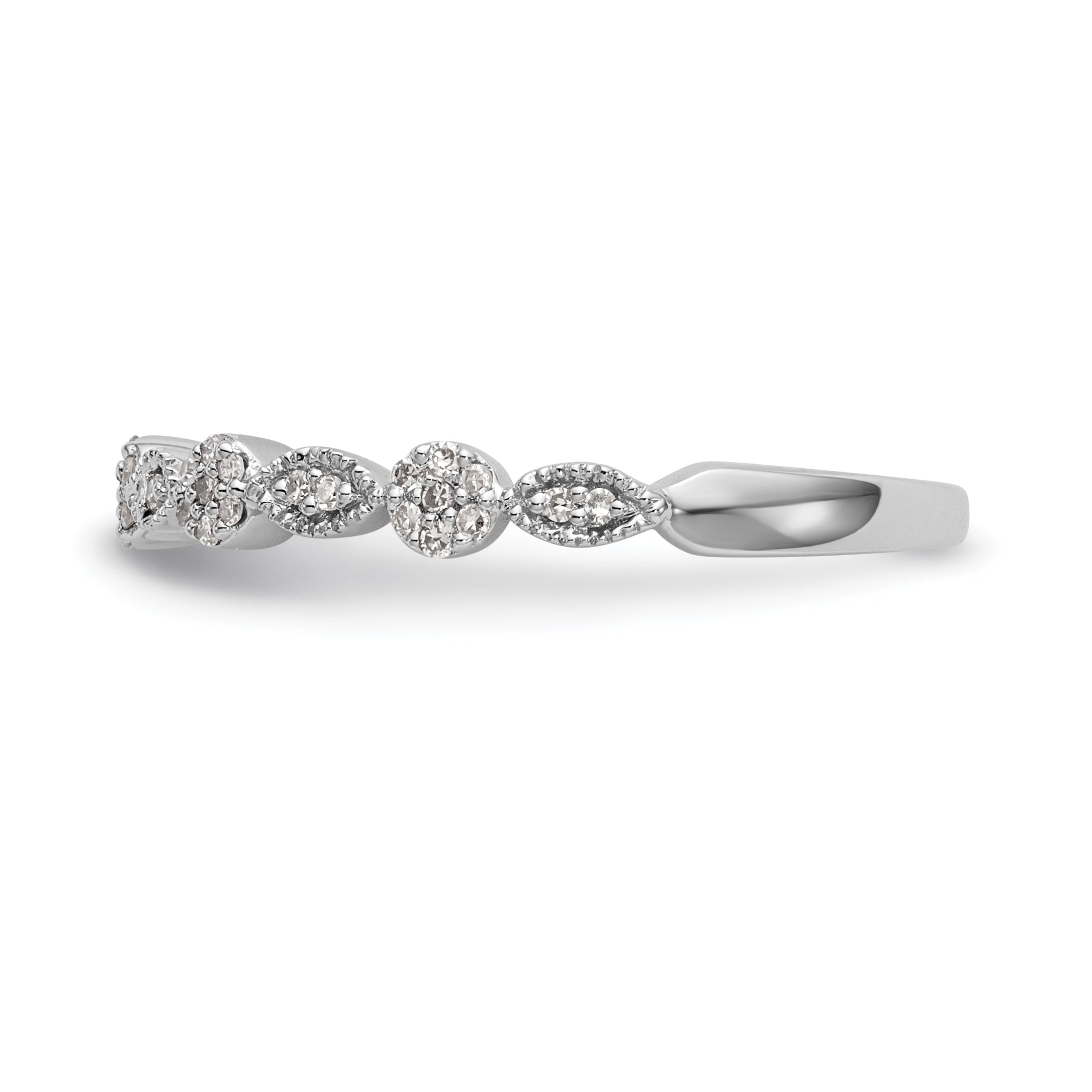 0.15ct. CZ Solid Real 14K White Gold Wedding Band Ring