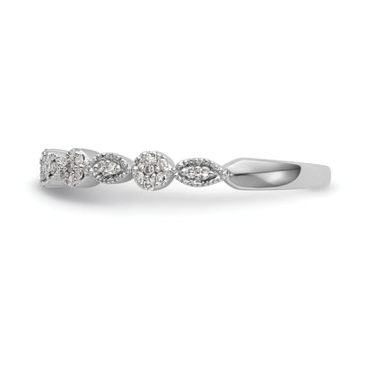 0.15ct. CZ Solid Real 14K White Gold Wedding Band Ring