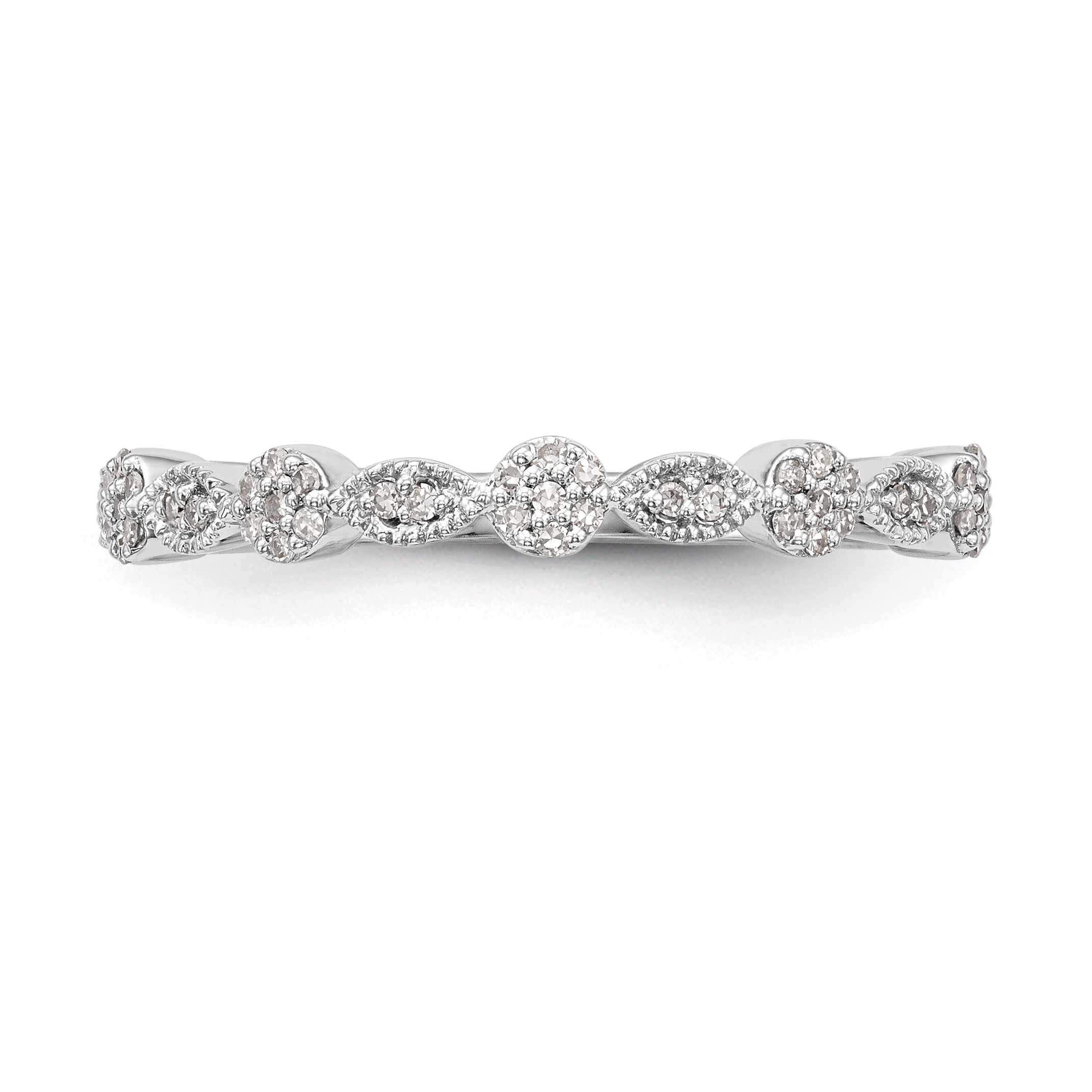 0.15ct. CZ Solid Real 14K White Gold Wedding Band Ring