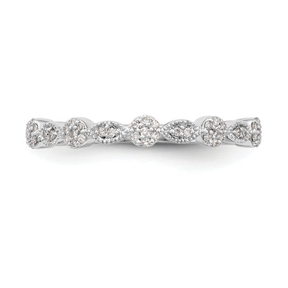 0.15ct. CZ Solid Real 14K White Gold Wedding Band Ring
