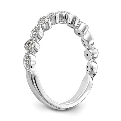 0.15ct. CZ Solid Real 14K White Gold Wedding Band Ring