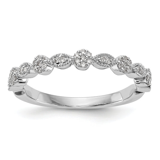 0.15ct. CZ Solid Real 14K White Gold Wedding Band Ring