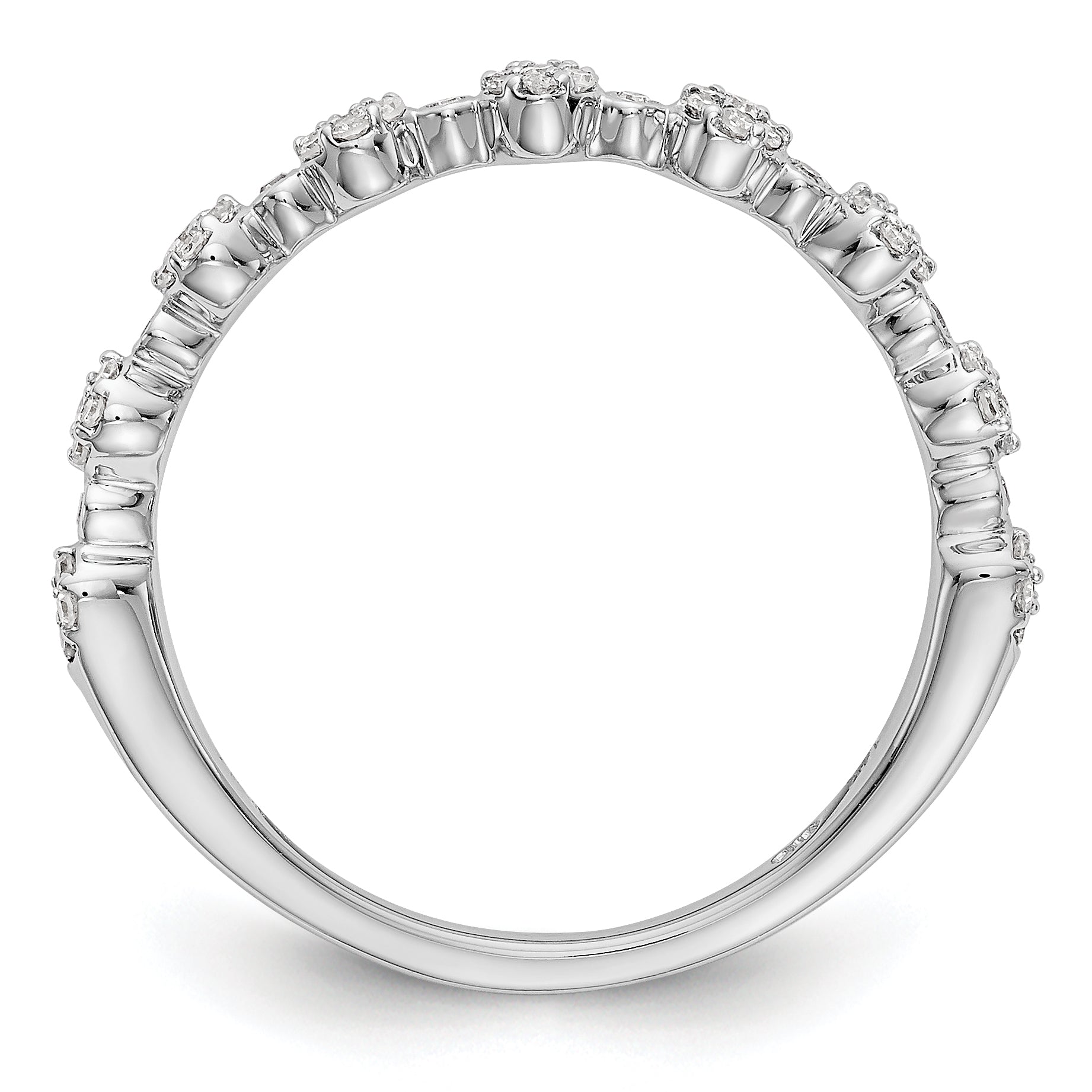 0.24ct. CZ Solid Real 14K White Gold Wedding Band Ring