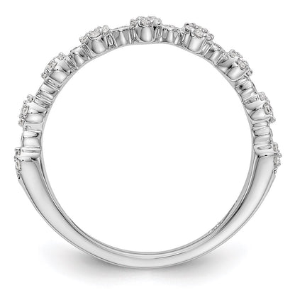 14K White Gold Real Diamond Band