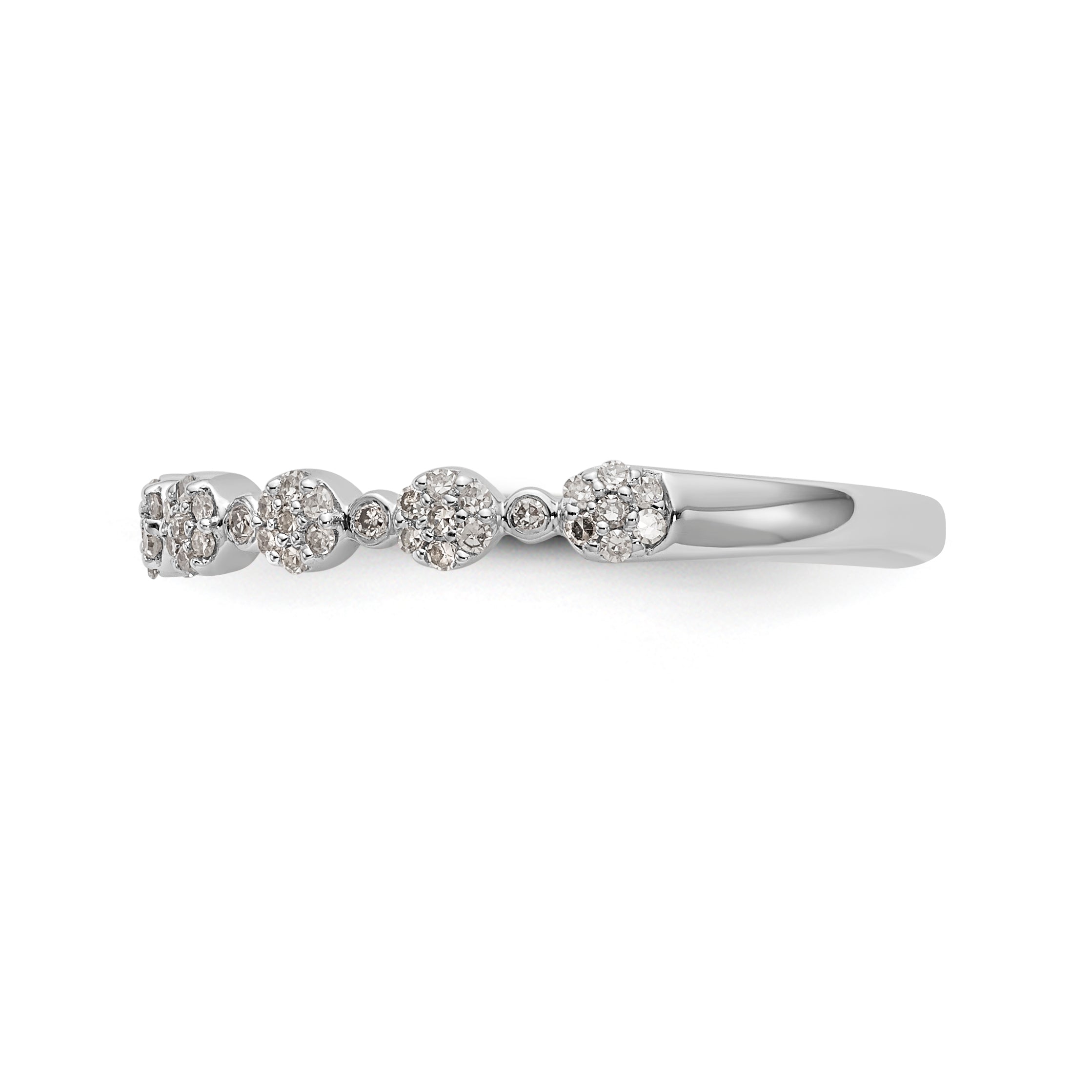 0.24ct. CZ Solid Real 14K White Gold Wedding Band Ring