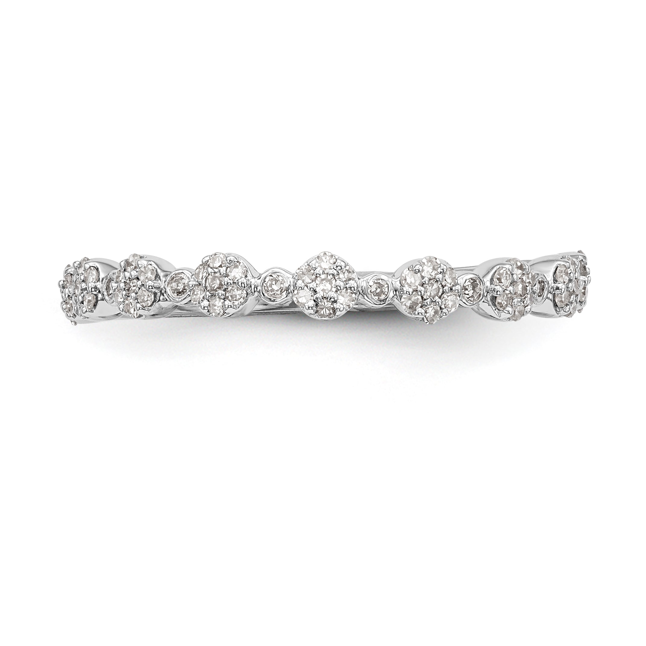 0.24ct. CZ Solid Real 14K White Gold Wedding Band Ring