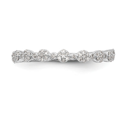 0.24ct. CZ Solid Real 14K White Gold Wedding Band Ring