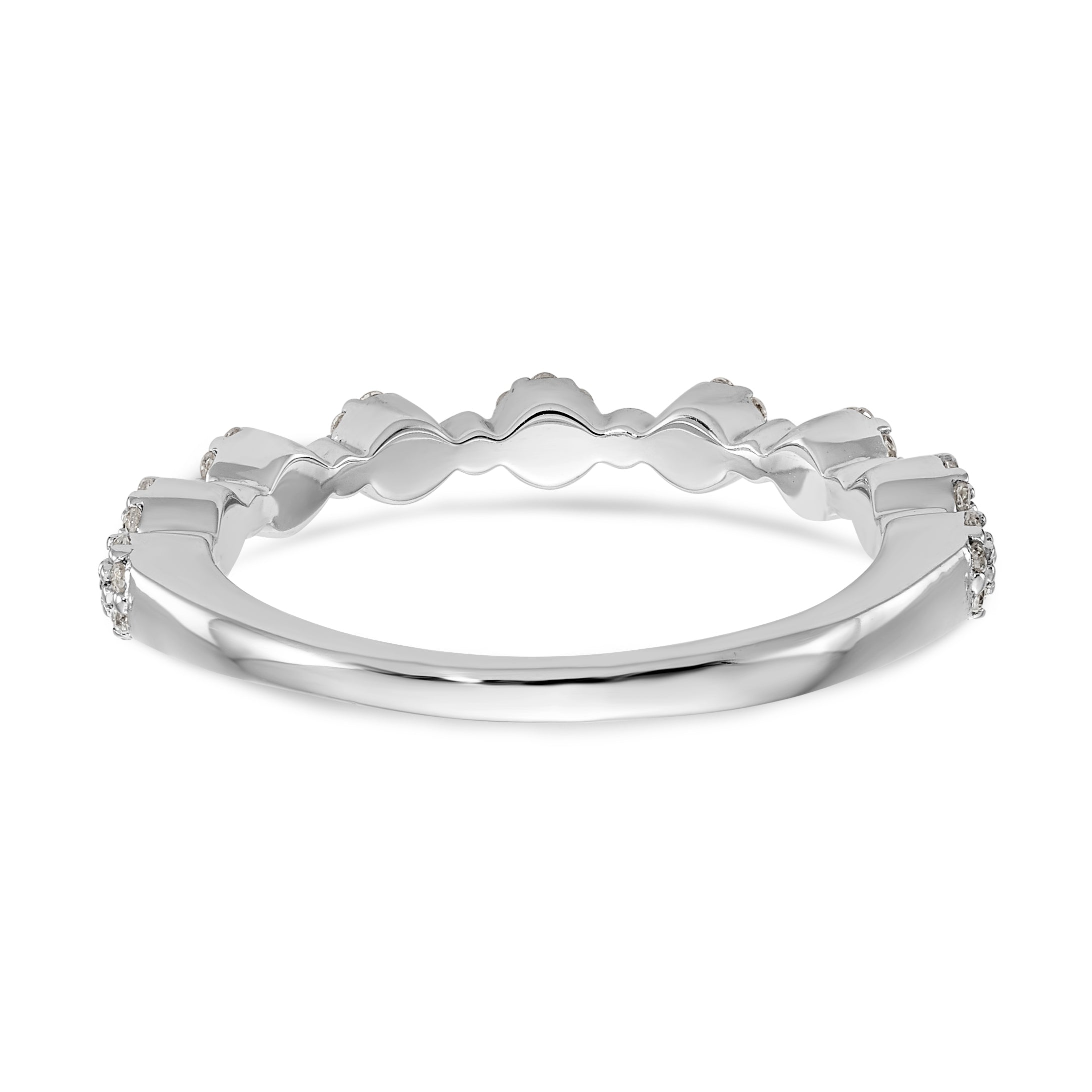 0.24ct. CZ Solid Real 14K White Gold Wedding Band Ring