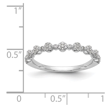 14K White Gold Real Diamond Band