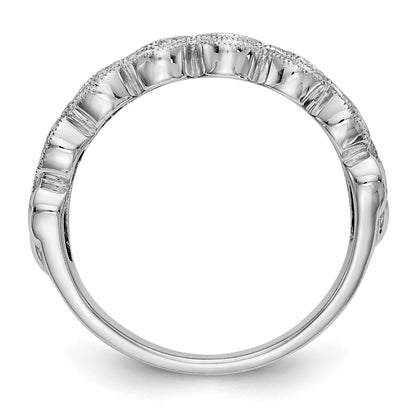 0.19ct. CZ Solid Real 14K White Gold Wedding Band Ring
