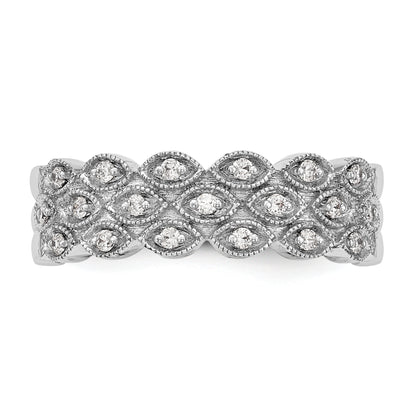 0.19ct. CZ Solid Real 14K White Gold Wedding Band Ring