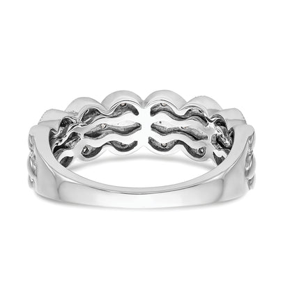 0.19ct. CZ Solid Real 14K White Gold Wedding Band Ring