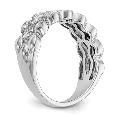 0.19ct. CZ Solid Real 14K White Gold Wedding Band Ring
