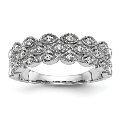 0.19ct. CZ Solid Real 14K White Gold Wedding Band Ring