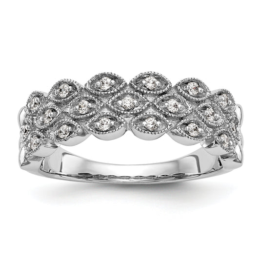 0.19ct. CZ Solid Real 14K White Gold Wedding Band Ring