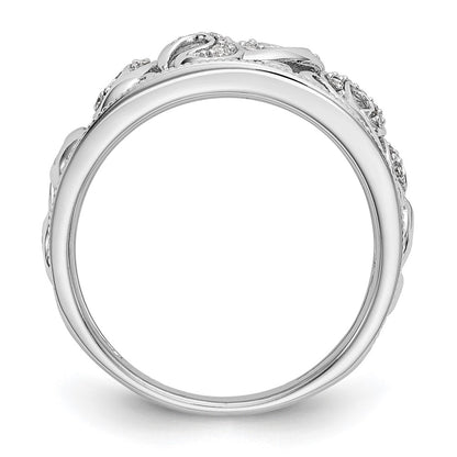 14K White Gold Real Diamond Band