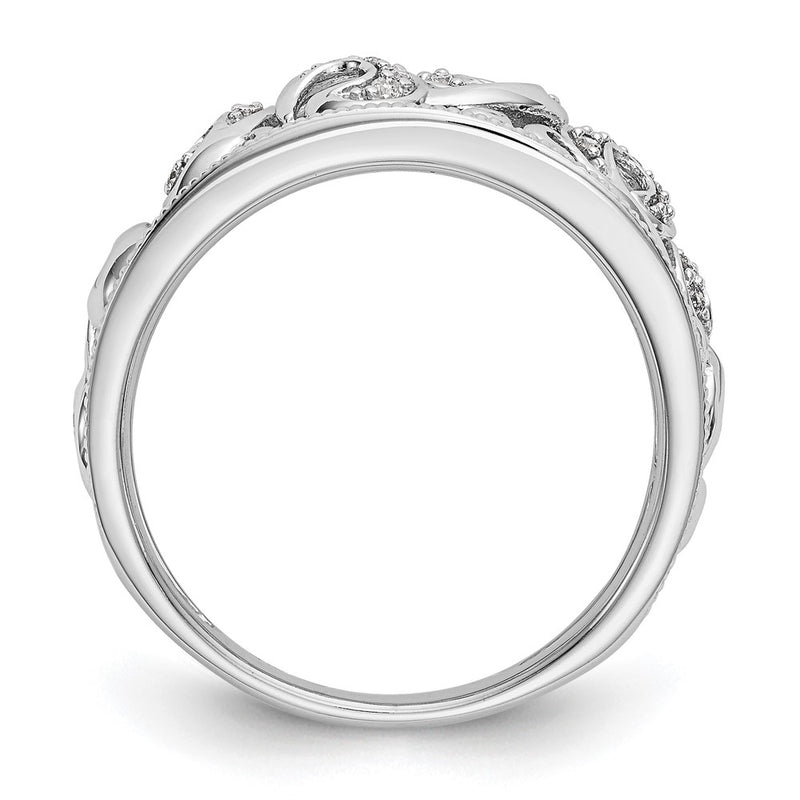 14K White Gold Real Diamond Band