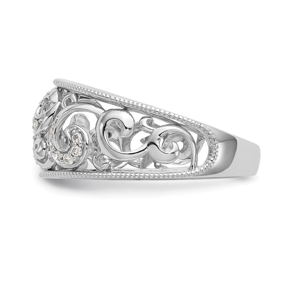 14K White Gold Real Diamond Band