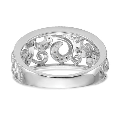 14K White Gold Real Diamond Band