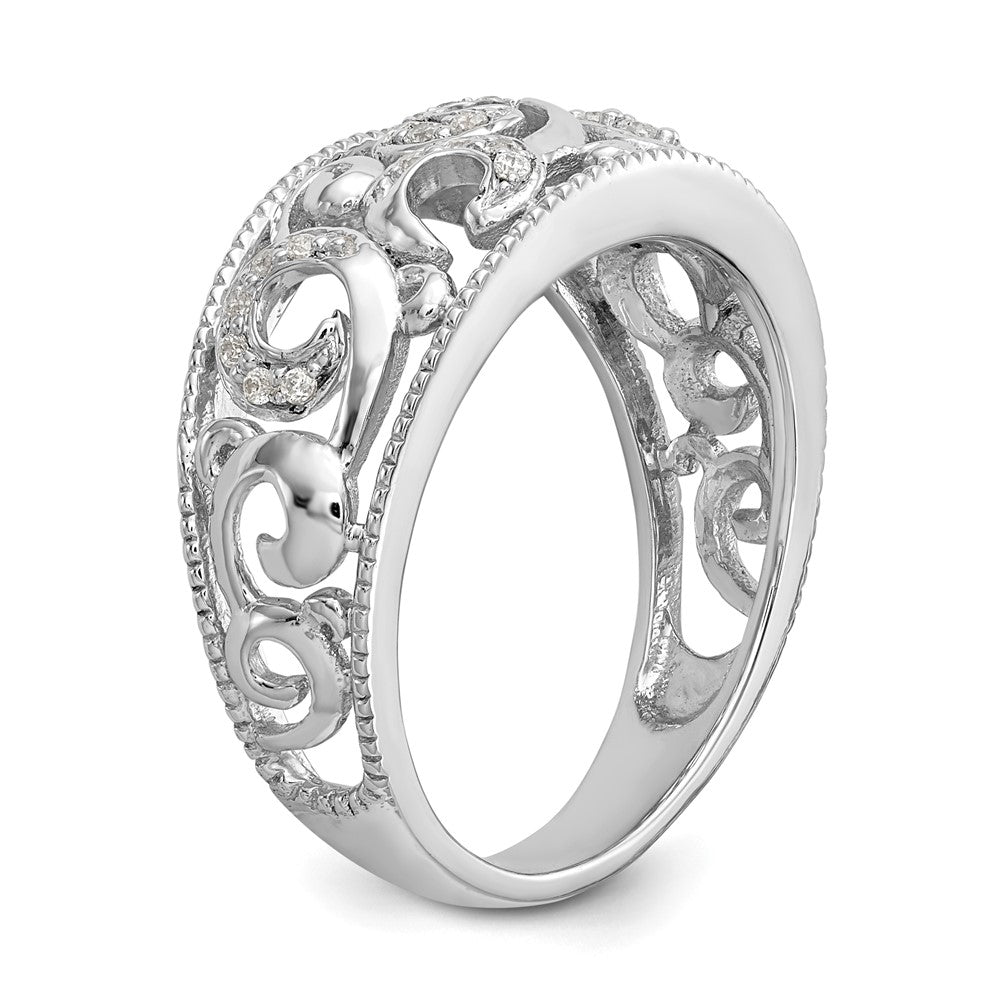 14K White Gold Real Diamond Band