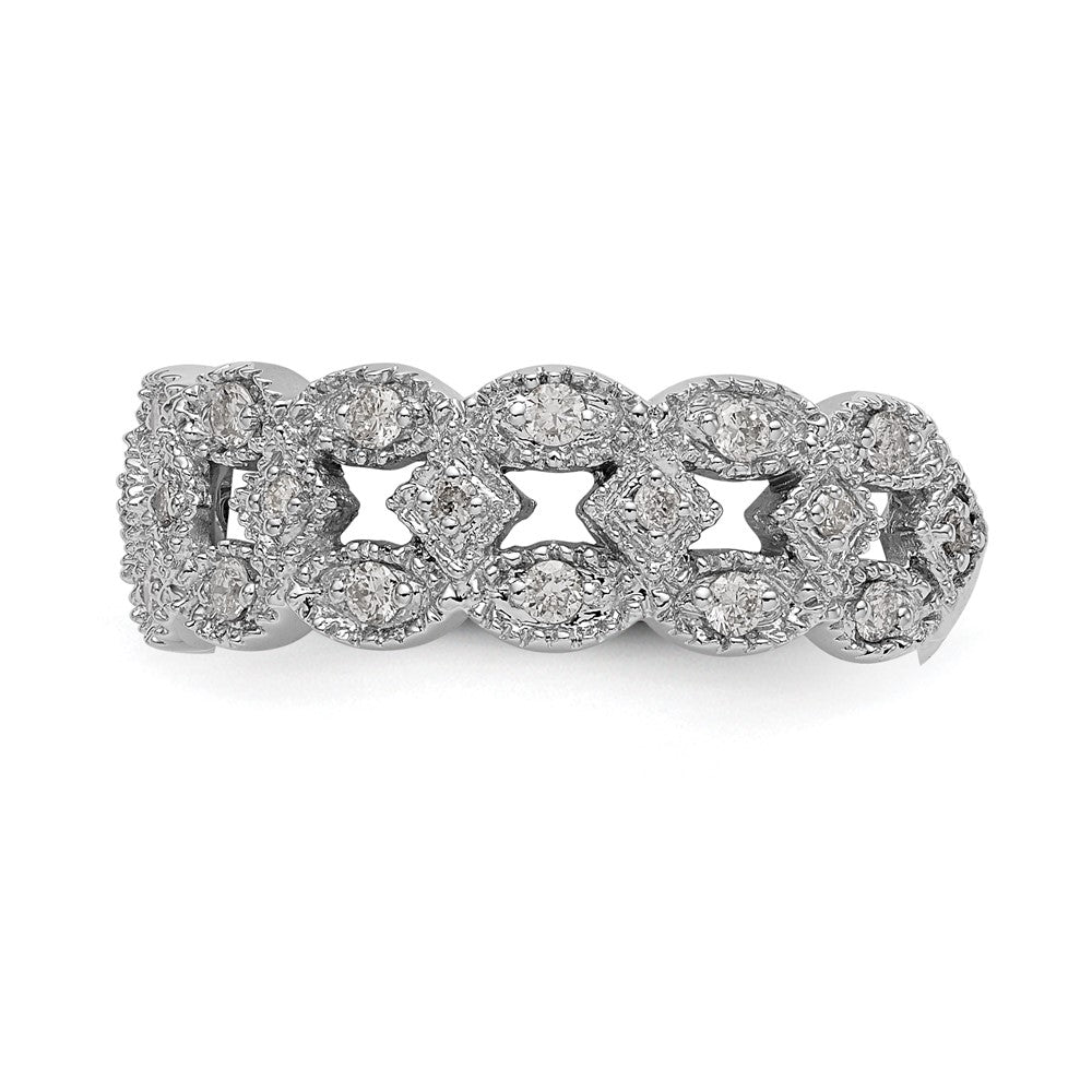 14K White Gold Real Diamond Band