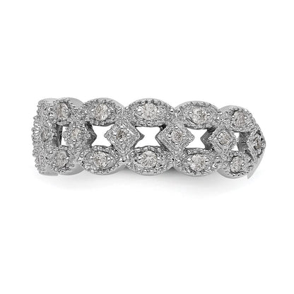 14K White Gold Real Diamond Band