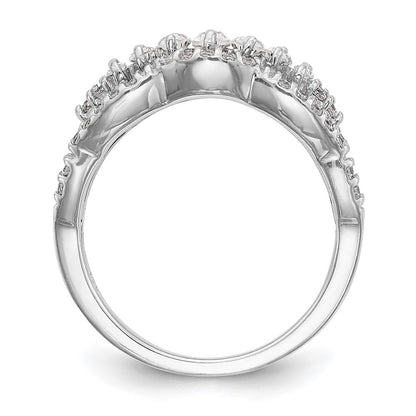 14K White Gold Real Diamond Band