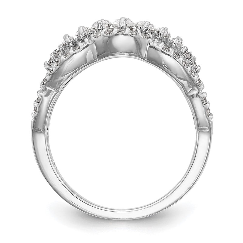 14K White Gold Real Diamond Band