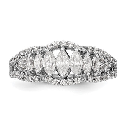 14K White Gold Real Diamond Band
