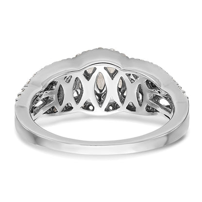 14K White Gold Real Diamond Band