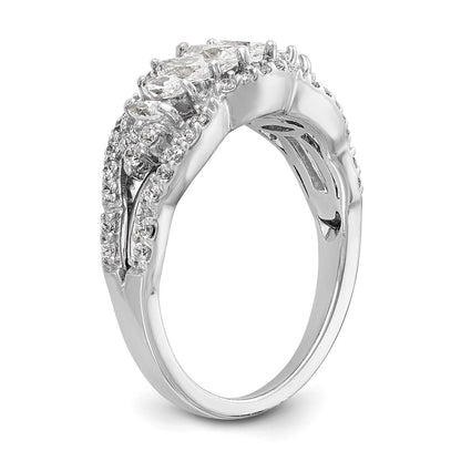 14K White Gold Real Diamond Band