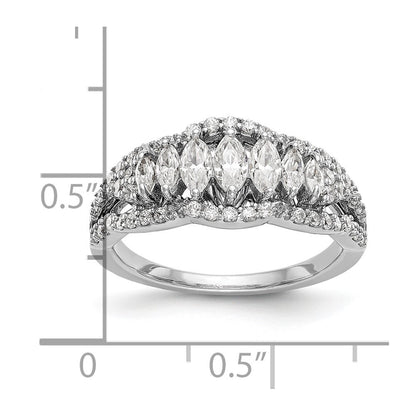 14K White Gold Real Diamond Band
