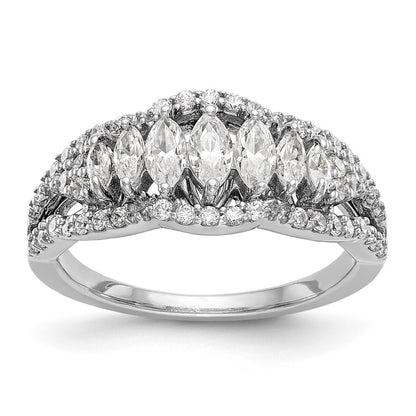 14K White Gold Real Diamond Band
