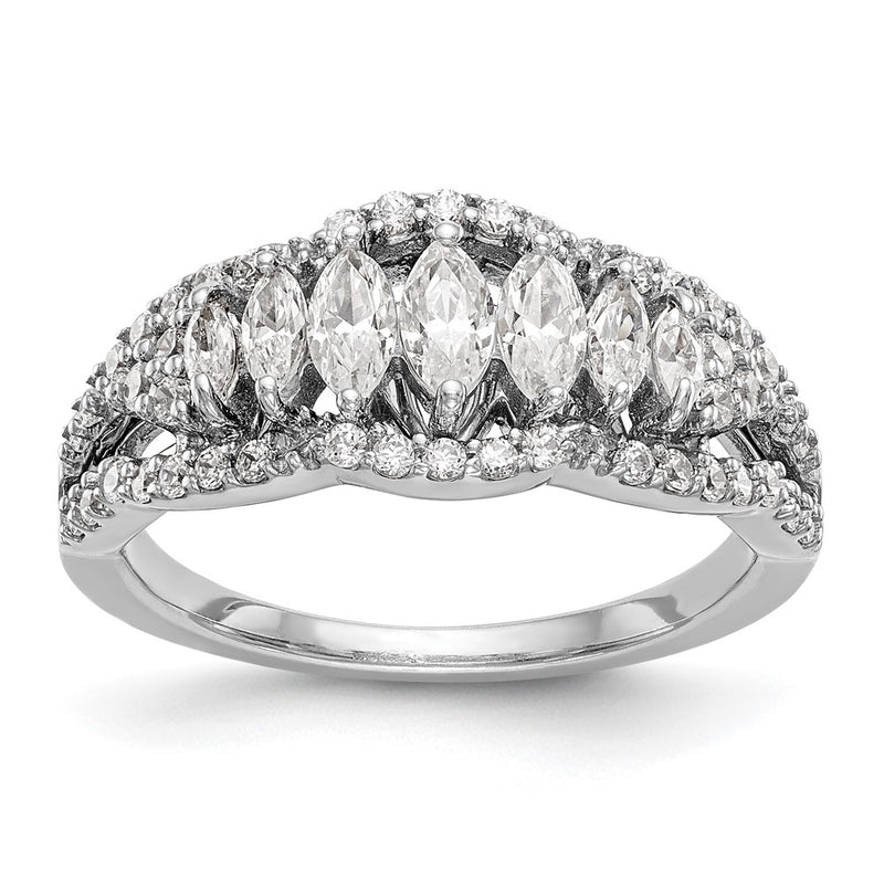 14K White Gold Real Diamond Band