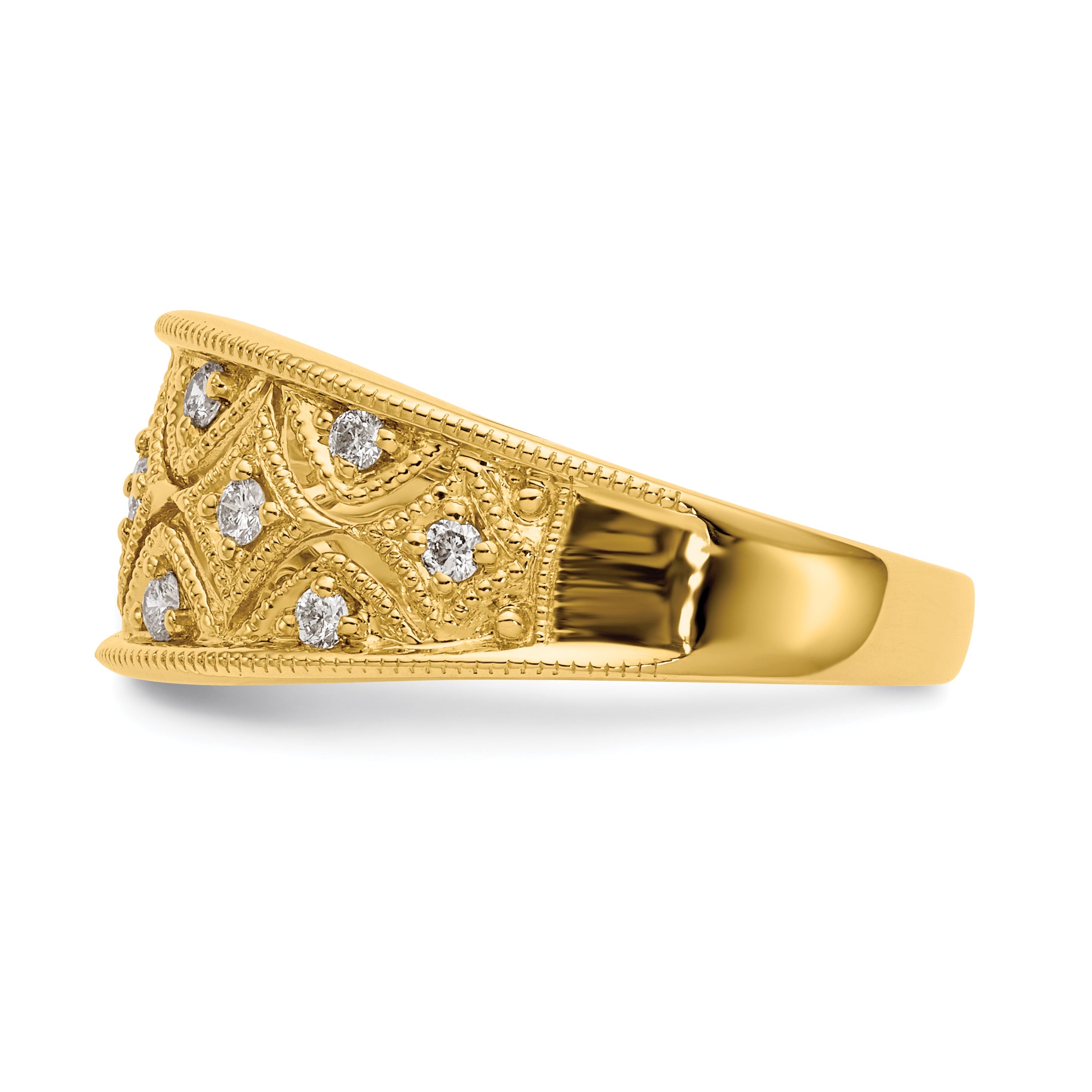 0.25ct. CZ Solid Real 14K Wedding Band Ring